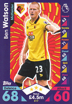 Ben Watson Watford 2016/17 Topps Match Attax #317